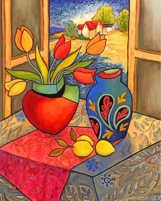 Aesthetic Flowers Vases Painting By Numbers Kits