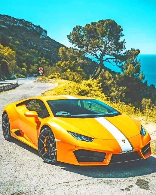 Yellow Lamborghini NEW Painting By Numbers Kits
