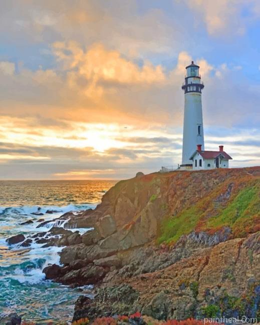 Pigeon Point Lighthouse Painting By Numbers Kits
