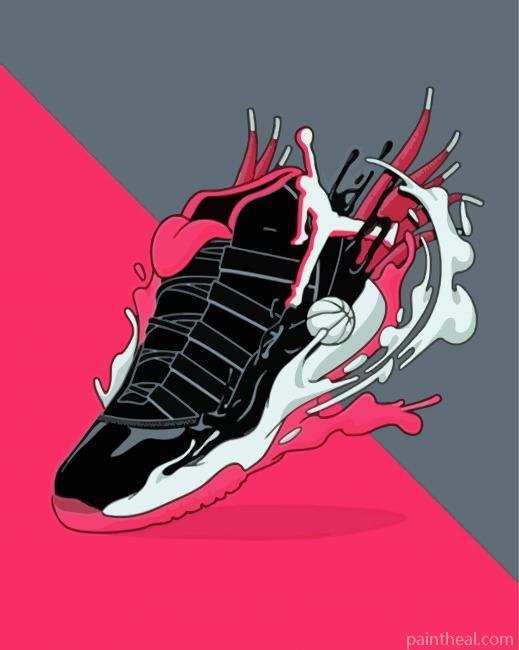 Black Football Boots Painting By Numbers Kits