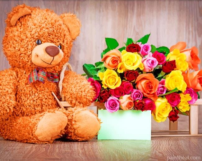 Brown Teddy Bear Painting By Numbers Kits