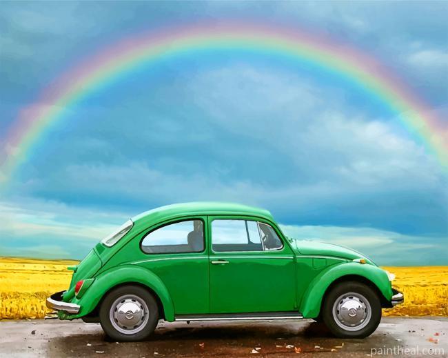 Green Volkswagen Painting By Numbers Kits