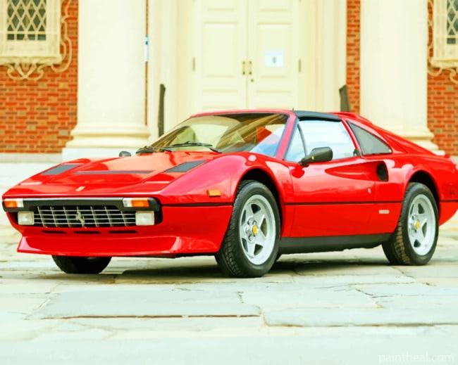 Old Red Ferrari 308 Painting By Numbers Kits