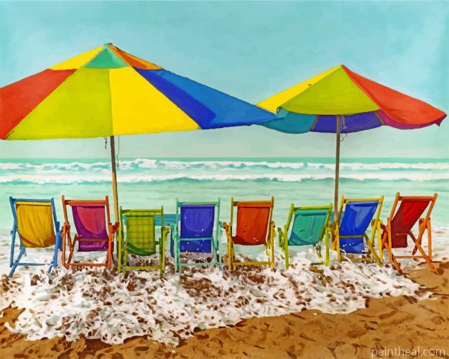 Colorful Sun Loungers Painting By Numbers Kits
