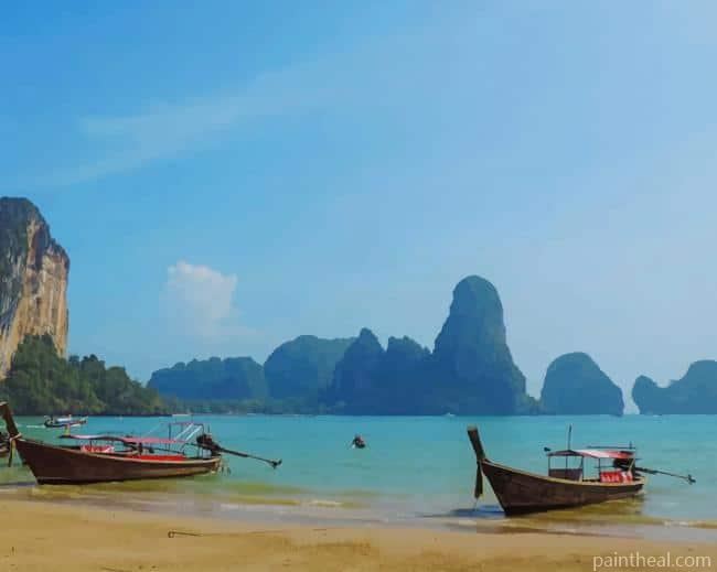 Chiang Mai Thailand Beach Painting By Numbers Kits