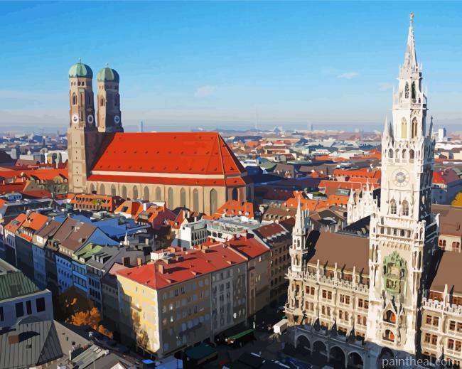 Frauenkirche Marienplatz Painting By Numbers Kits