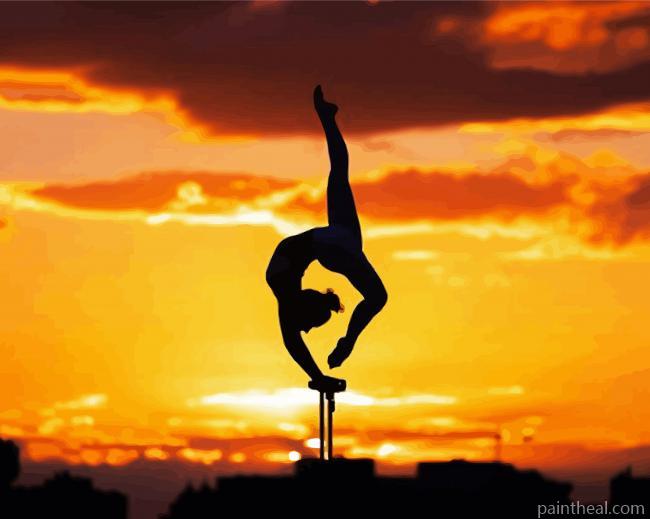 Gymnastic Contortionist Silhouette Painting By Numbers Kits