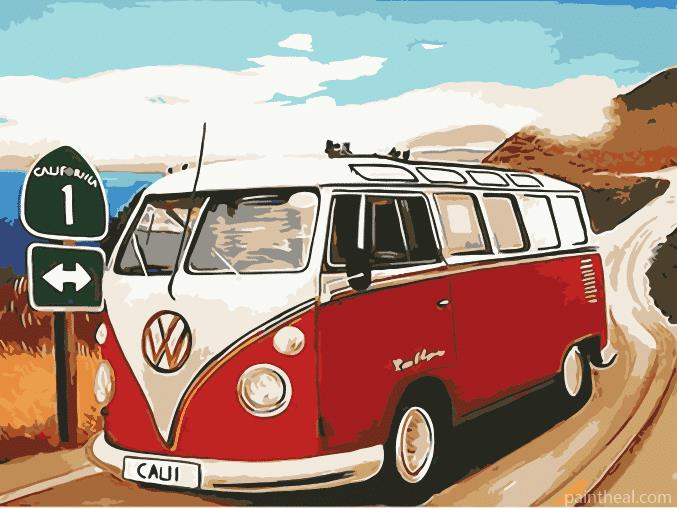 VW California Camper Microbus Painting By Numbers Kits