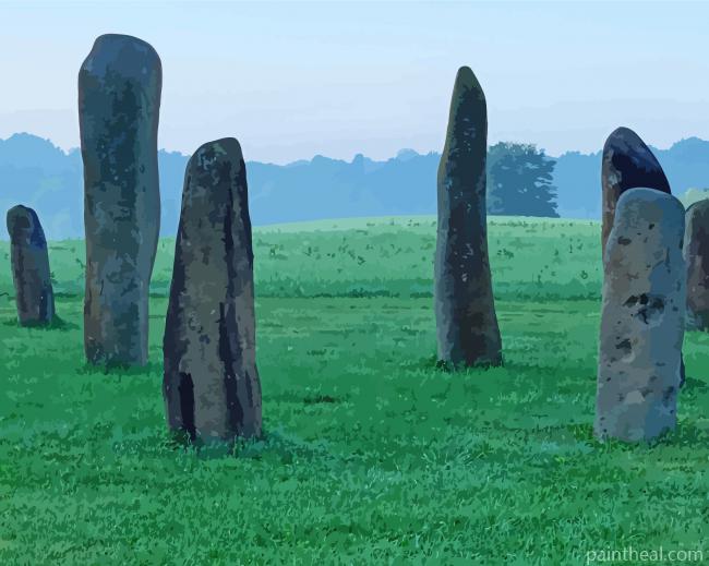 Black Standing Stones Painting By Numbers Kits