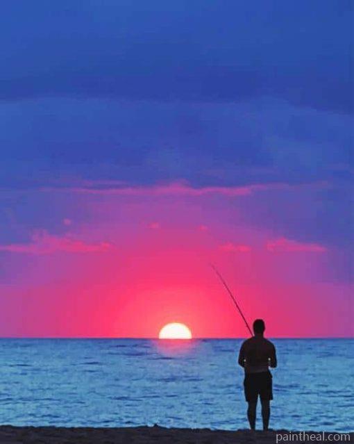 Fisherman At Sunset – 5D Diamond Painting Painting By Numbers Kits