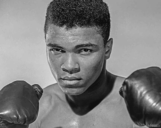 Muhammad Ali Black and White Painting By Numbers Kits