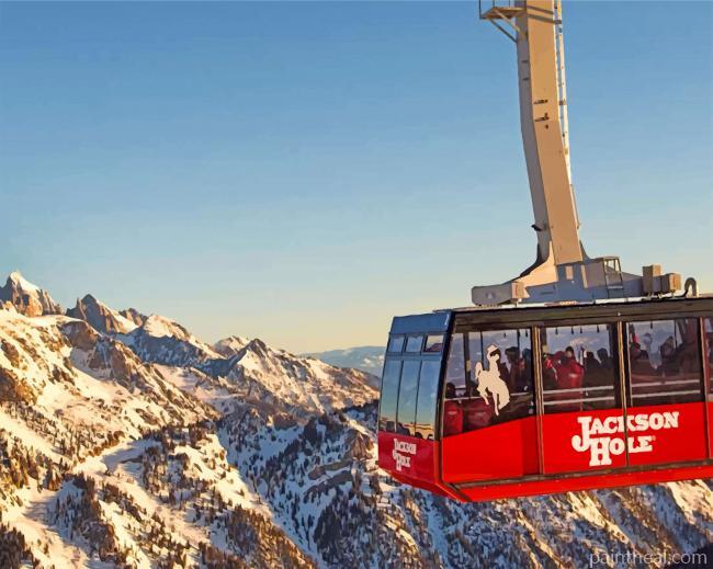 Aerial Tram Grand Teton Painting By Numbers Kits