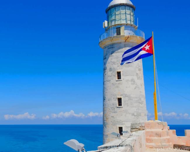 Cuba Beach Lighthouse Painting By Numbers Kits