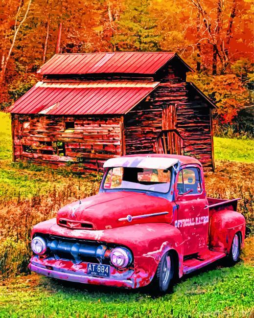 Old Red Ford Truck Painting By Numbers Kits