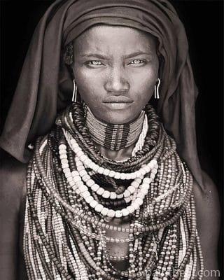 Black and White African Woman Painting By Numbers Kits