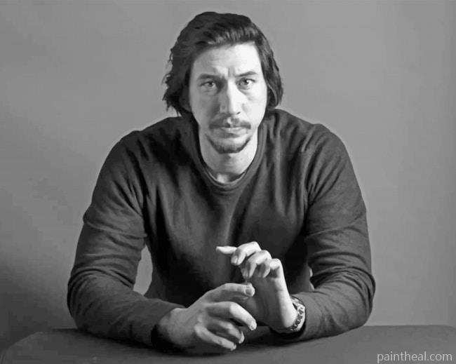 Adam Driver Black And White Painting By Numbers Kits