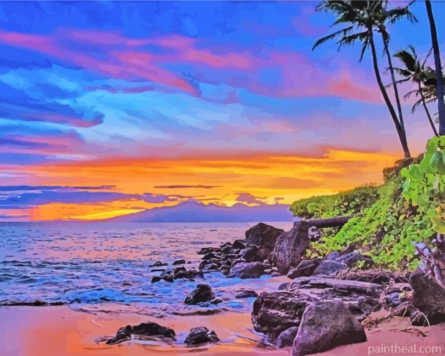 West Maui Sunset Glow Painting By Numbers Kits