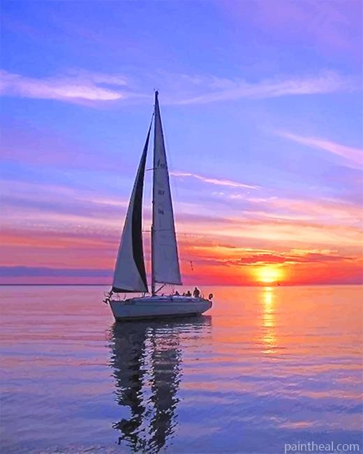 Boat Sunset NEW Painting By Numbers Kits