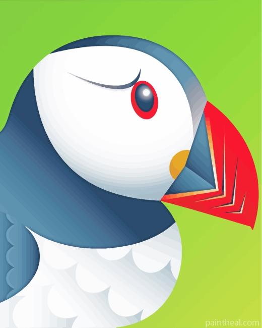 Cute Puffin Bird Painting By Numbers Kits