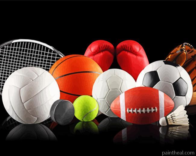 Aesthetic Cool Sports Balls Painting By Numbers Kits