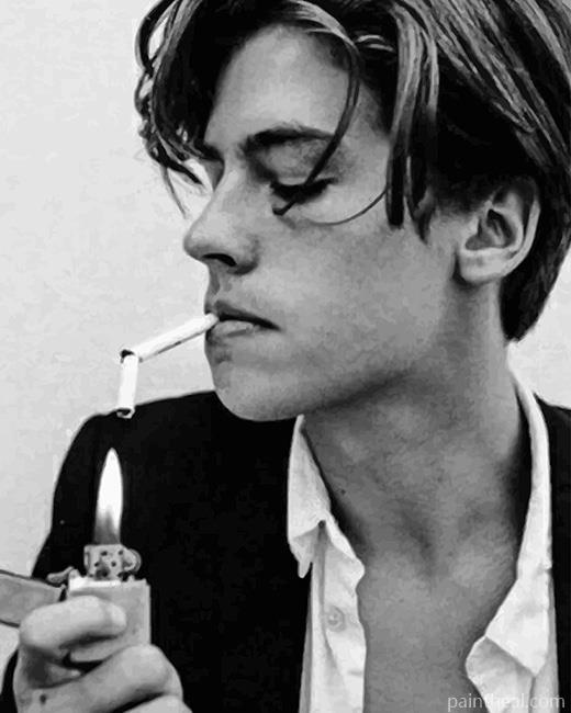 Black and White Cole Sprouse Painting By Numbers Kits