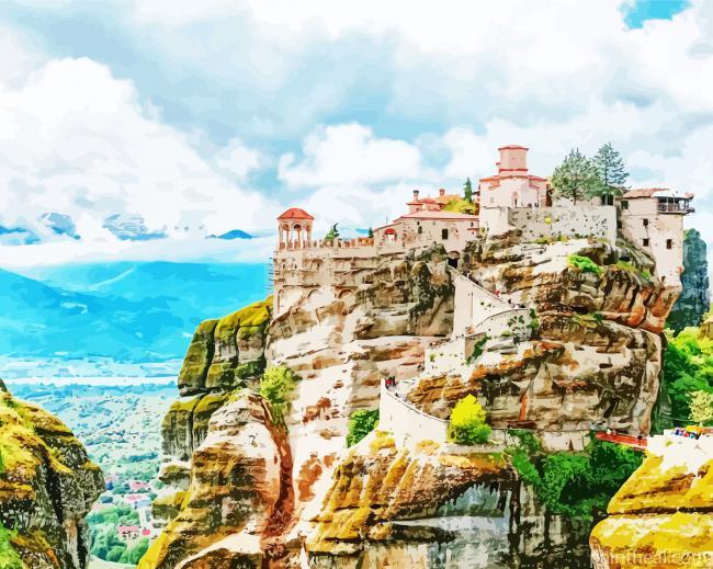 Meteora Greece Painting By Numbers Kits