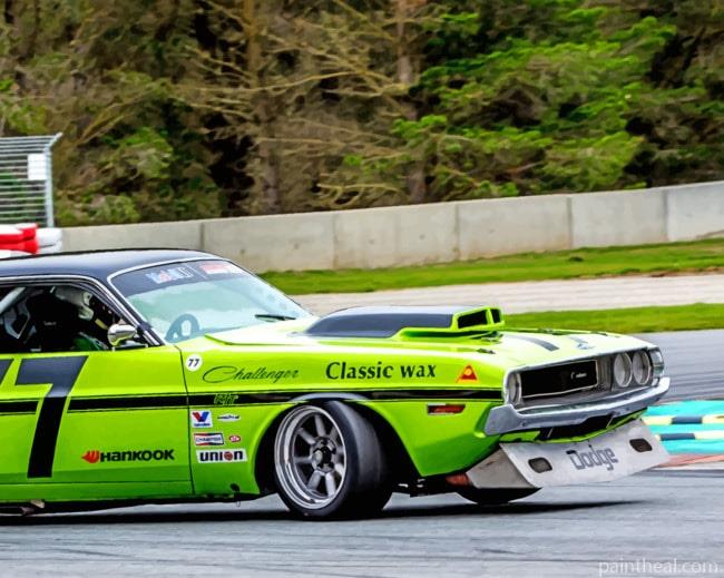 Green Dodge Charger Painting By Numbers Kits