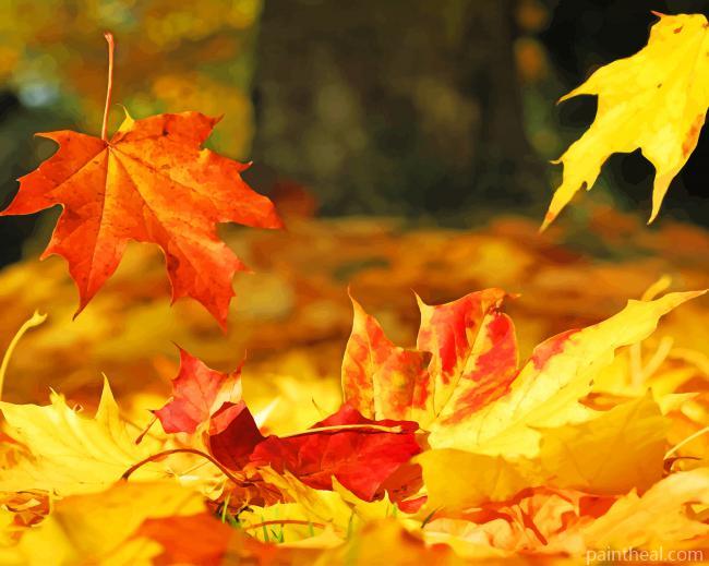 Falling Leaves Painting By Numbers Kits