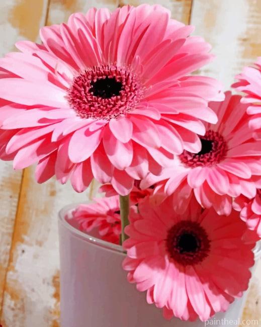 Pink Daisies Painting By Numbers Kits