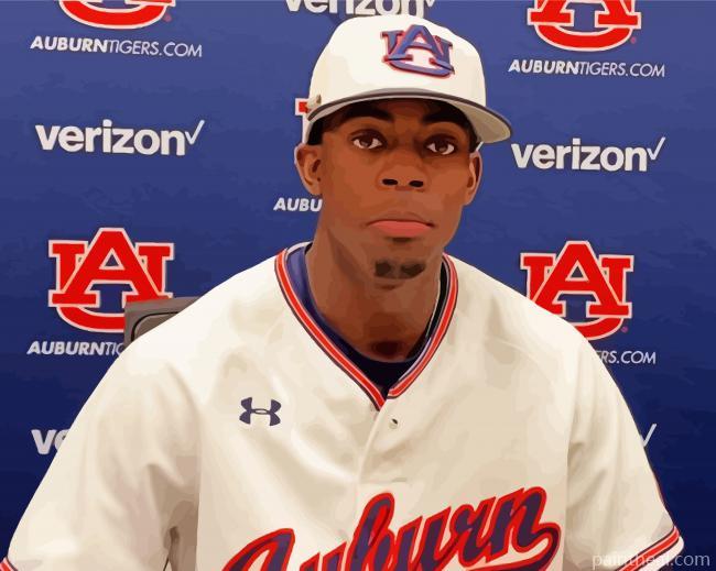 Baseball Team Player Auburn Tigers Painting By Numbers Kits