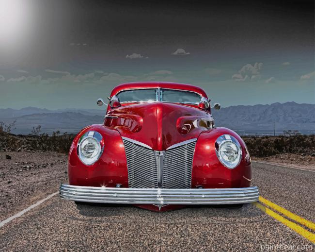 Red Vintage Auto NEW Painting By Numbers Kits