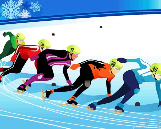 Aesthetic Speed Skating Painting By Numbers Kits