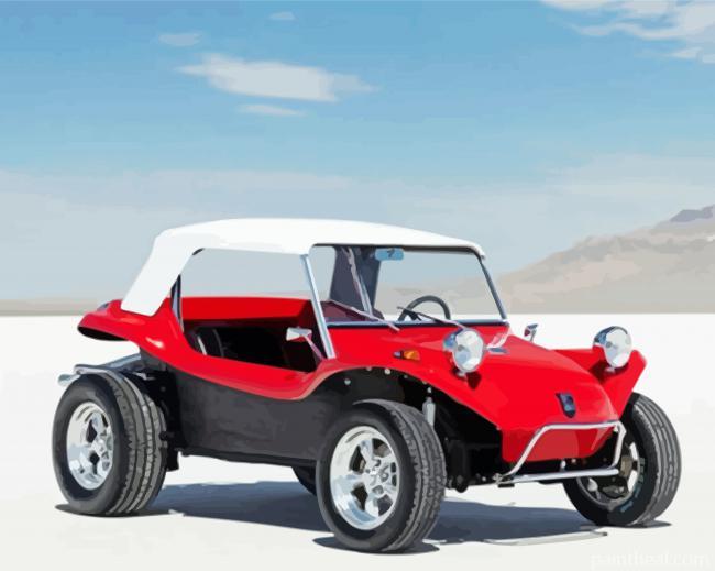 Red Beach Buggy Painting By Numbers Kits