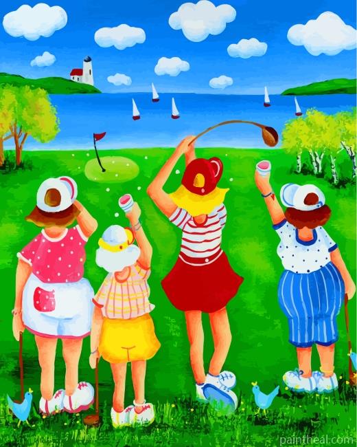 Ladies League Golf Painting By Numbers Kits