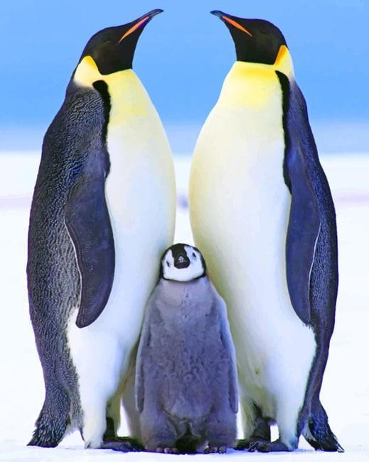 Penguins Family Painting By Numbers Kits