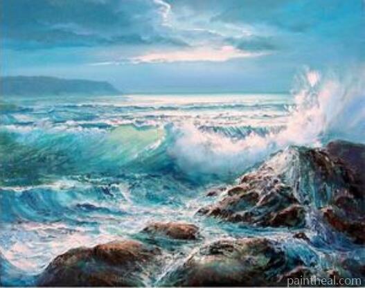 Waves Crashing On Rocks Painting By Numbers Kits