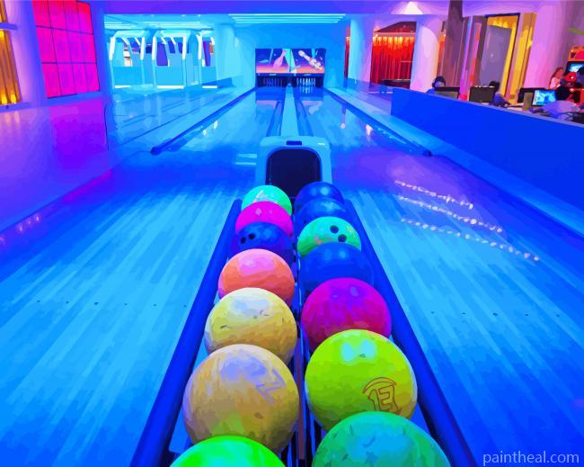 Aesthetic Bowling Alley Painting By Numbers Kits