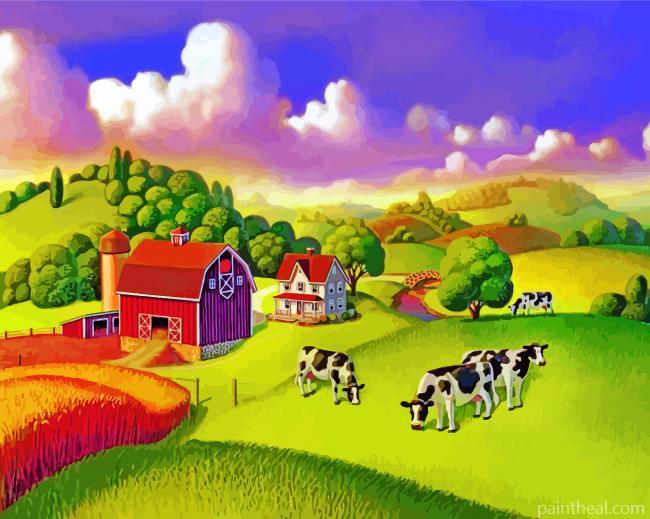 Farm Scenery Painting By Numbers Kits