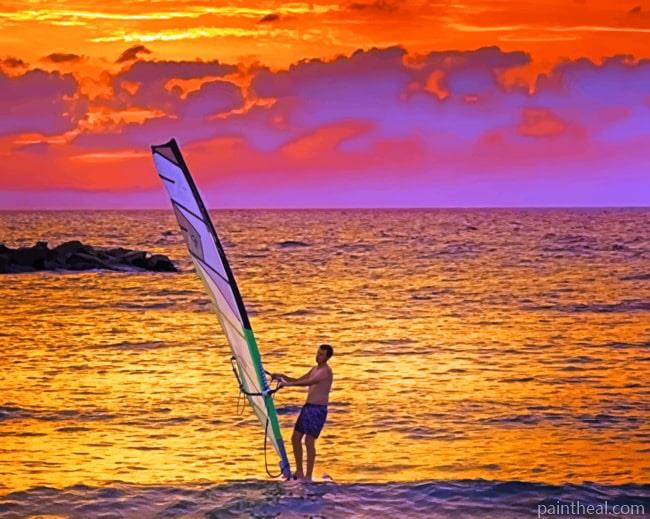 Sunset Windsurfing Painting By Numbers Kits