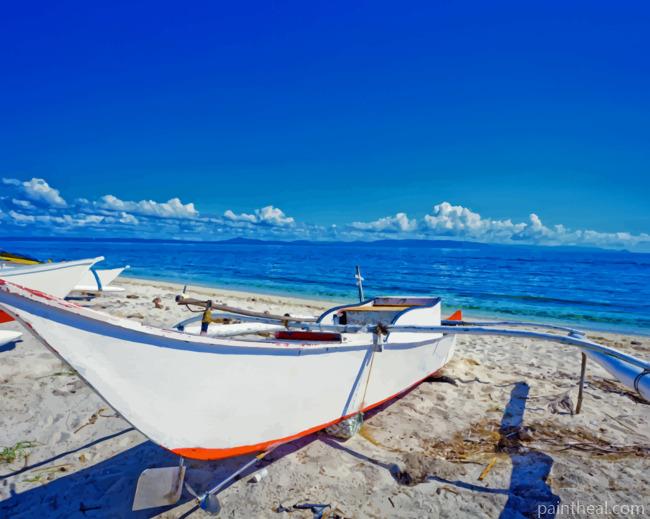 Philippines Coast Boats Painting By Numbers Kits