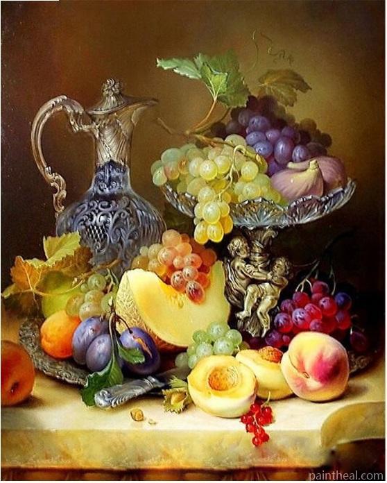 Vintage Fruits Fruits Painting By Numbers Kits