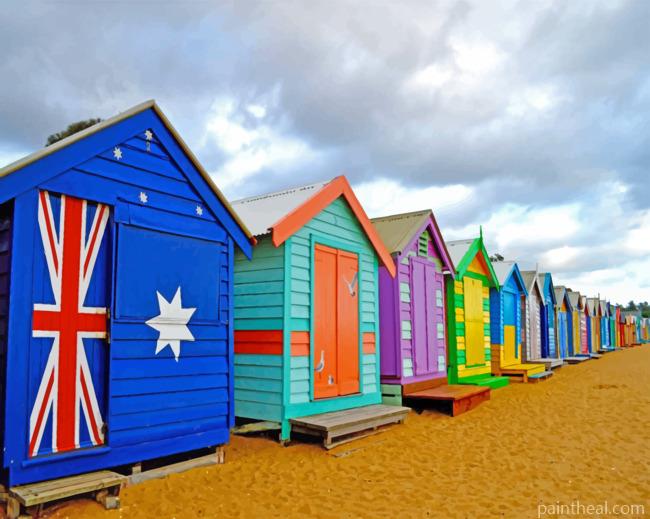 Australian Beach Hut Painting By Numbers Kits