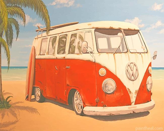 Vintage VW Bus Painting By Numbers Kits
