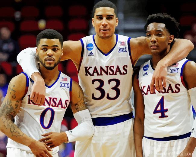 Kansas Jayhawks Basketball Players Painting By Numbers Kits
