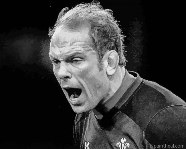 Black and White Alun Wyn Jones Painting By Numbers Kits