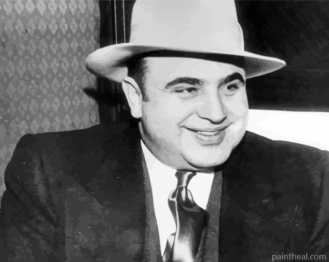 Black and White Al Capone Gangster Painting By Numbers Kits