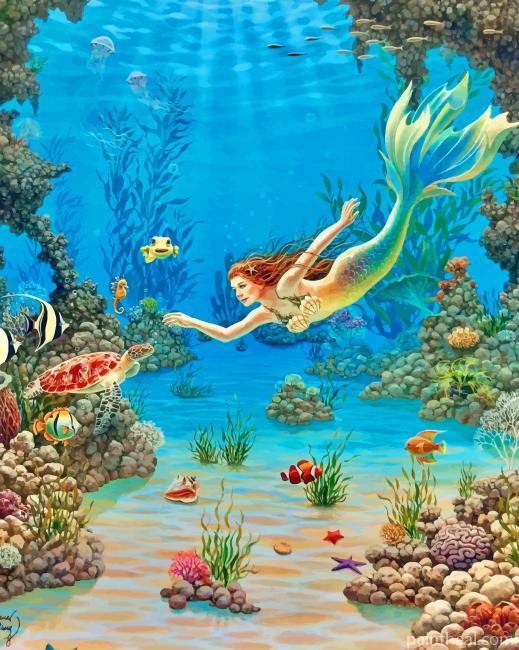 Mermaid Undersea Painting By Numbers Kits
