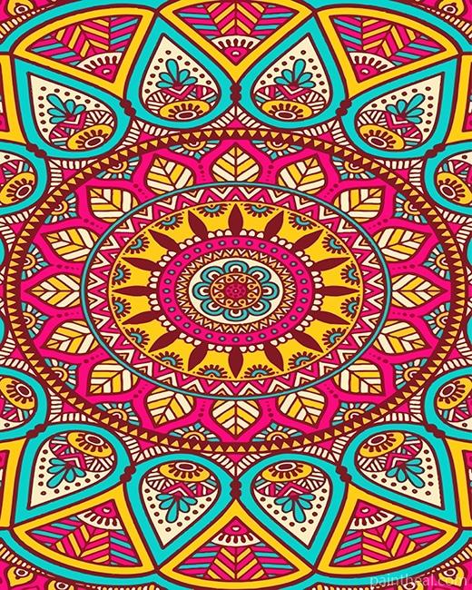 Colorful Mandala Painting By Numbers Kits