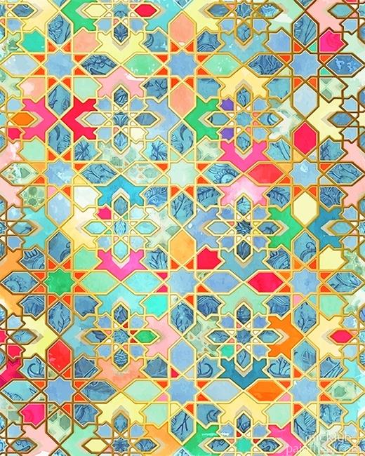 Moroccan Colorful Mosaic Painting By Numbers Kits
