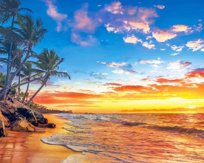 Paradise Beach Sunset Painting By Numbers Kits